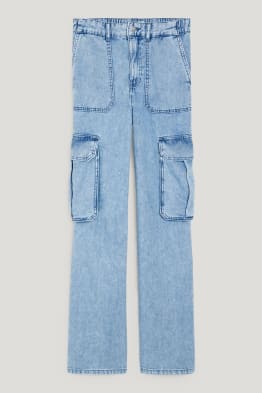 CLOCKHOUSE - straight cargo jeans - talie înaltă