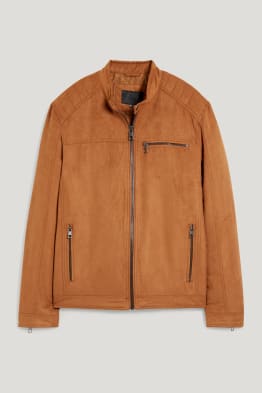 Bikerjacke - Velourslederimitat