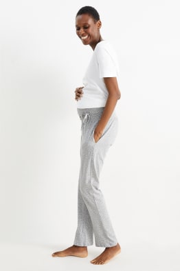 Těhotenské pyžamové kalhoty - puntíkované