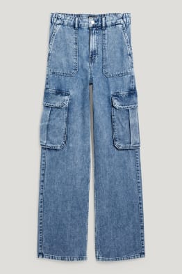 CLOCKHOUSE - straight cargo jeans - high waist