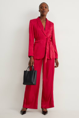 Pantalons de tela - mid waist - wide leg - estampats