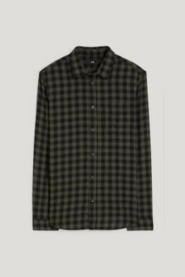 Flannel shirt - regular fit - Kent collar - check