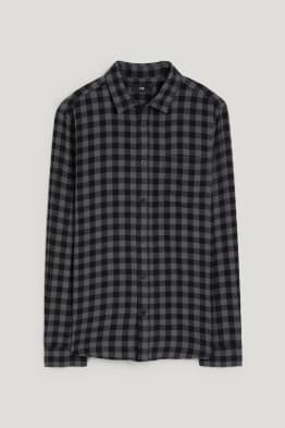 Flannel shirt - regular fit - Kent collar - check