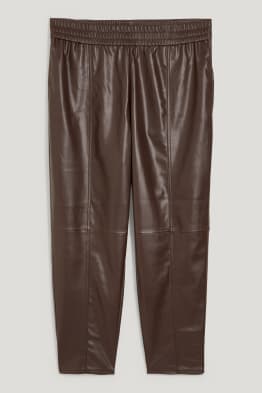 Hose - High Waist - Straight Fit - Lederimitat