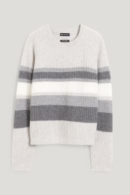 Kaschmir-Pullover - gestreift