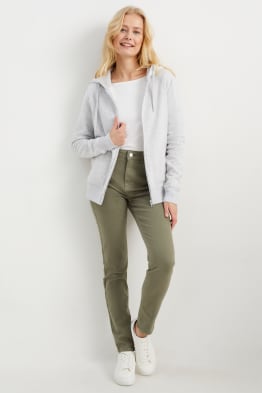 Pantalon de toile - high waist - coupe slim
