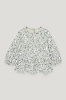 Tricou cu mânecă lungă bebeluși - cu flori