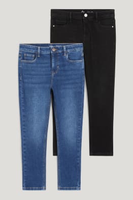Rozszerzana rozmiarówka - wielopak, 2 pary - skinny jeans - LYCRA®