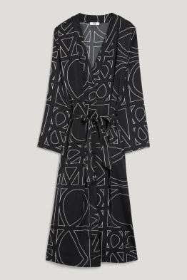 Satin dressing gown - patterned