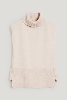 Poncho de punto con mezcla de cachemir