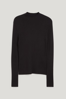 Maglione collo alla coreana - a coste