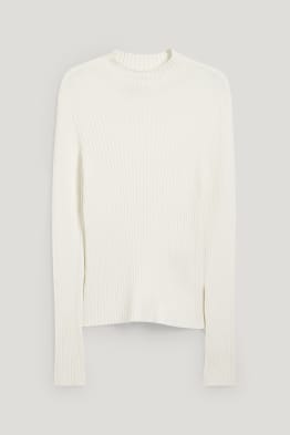 Pullover mit Stehkragen - gerippt