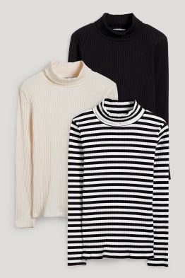 Multipack 3er - Rollkragenshirt