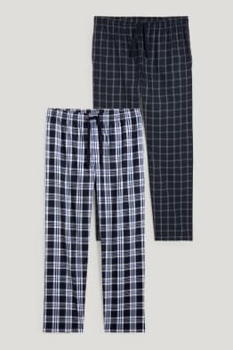 Lot de 2 - pantalons de pyjama - à carreaux