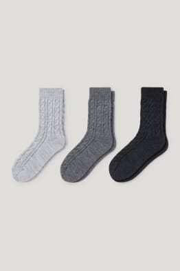 Multipack 3 ks - ponožky - copánkový vzor