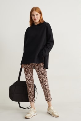 Hose - High Waist - Slim Fit - gemustert