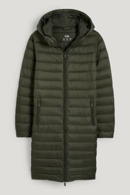 Quilted coat with hood