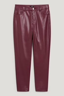 Broek - high waist - straight fit - imitatieleer