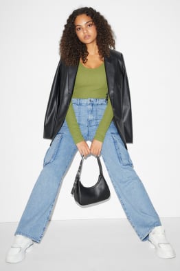 CLOCKHOUSE - straight cargo jeans - high waist