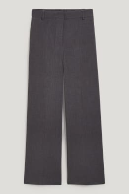 Plátěné kalhoty - high waist - wide leg