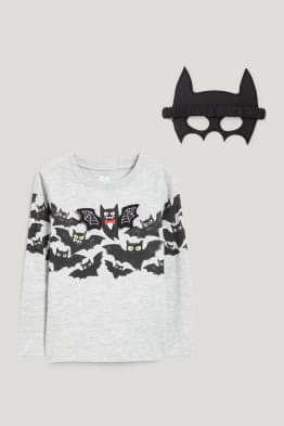 Ensemble d’Halloween - haut à manches longues et masque de chauve-souris - 2 pièces