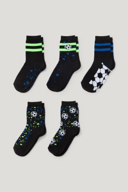 Multipack 5er - Fußball - Socken mit Motiv