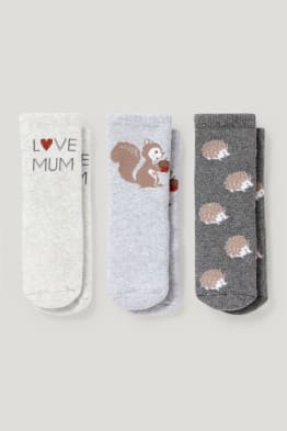 Confezione da 3 - animali selvatici - calze con motivo