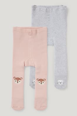 Lot de 2 paires - collants chauds pour bébé