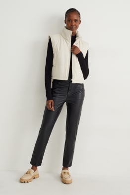 Pantalons - high waist - straight fit - pell sintètica