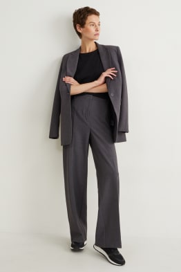 Plátěné kalhoty - high waist - wide leg