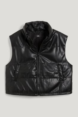 Quilted gilet - faux leather