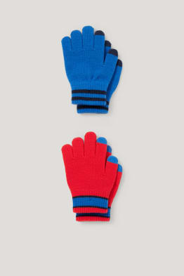 Set van 2 paar -- gebreide handschoenen