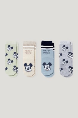 Multipack 4 ks - Mickey Mouse - ponožky s motivem pro miminka
