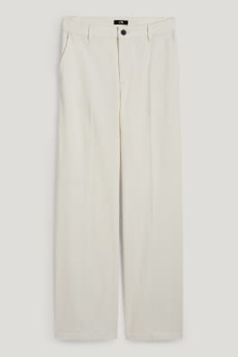 Pantalon en velours côtelé - high waist - wide leg