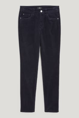 Manšestrové kalhoty - high waist - straight fit