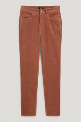 Pantalon de velours - high waist - straight fit