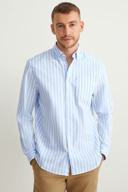 Oxford overhemd - regular fit - button-down - gestreept