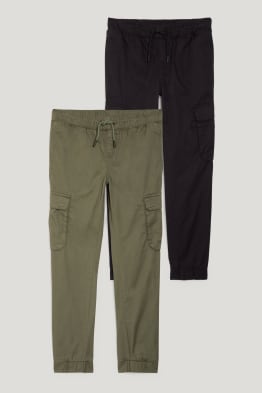Lot de 2 - pantalons chaud style cargo
