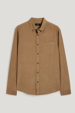 Corduroy shirt - regular fit - button-down collar