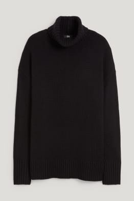 Jersey de cuello vuelto - mezcla de lana