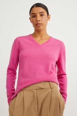 Sweter basic - miks wełniany z dodatkiem kaszmiru