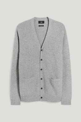 Strickjacke mit Kaschmir-Anteil - Woll-Mix