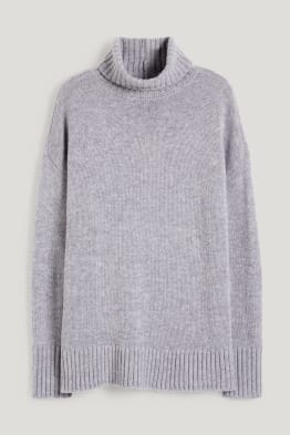 Pull à col roulé - laine mélangée
