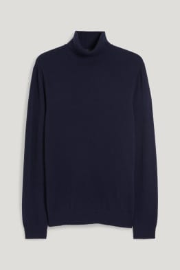 Pull à col roulé en cachemire mélangé - laine mélangée