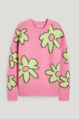 CLOCKHOUSE - sweter - w kwiaty
