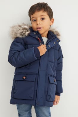 Parka met capuchon en imitatiebontrandje - winter