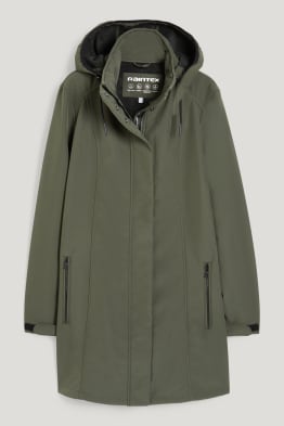 Cappotto soft shell con cappuccio