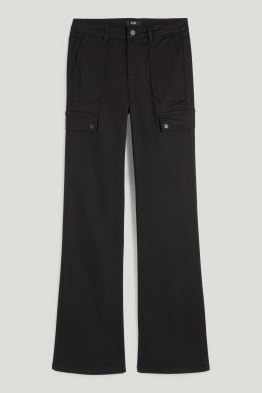 Plátěné kalhoty - high waist - bootcut fit