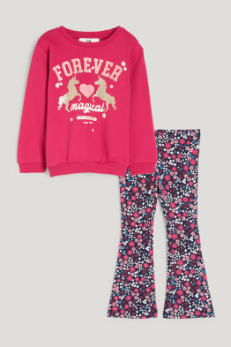 Ensemble - sweat et legging chaud aux jambes évasées - 2 pièces