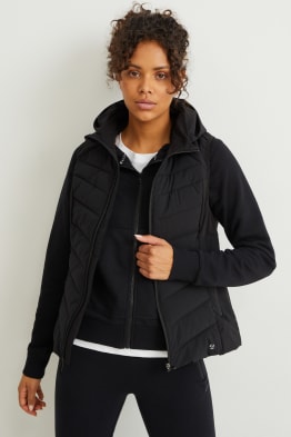 Gewatteerde bodywarmer met capuchon